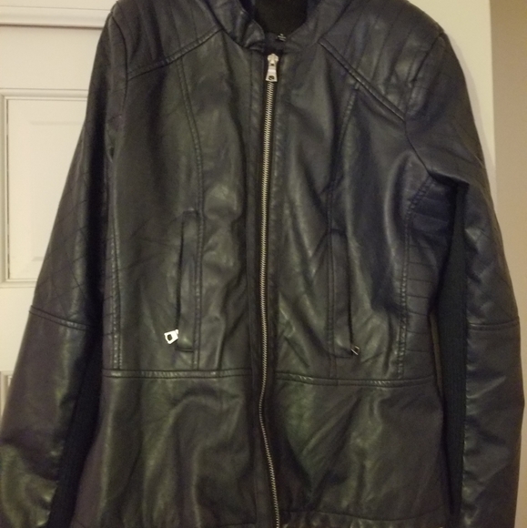 Blue leather jacket - Picture 3 of 4